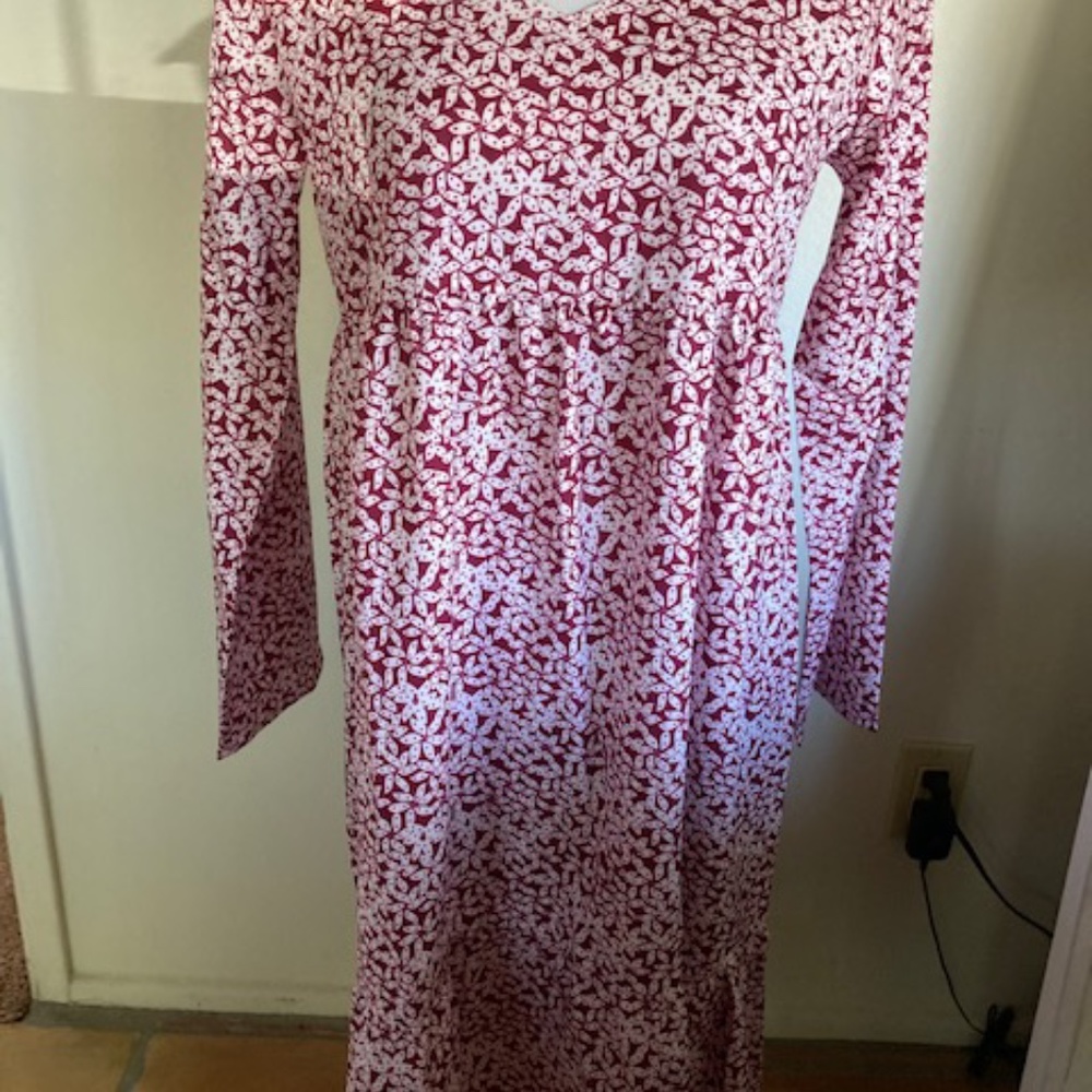 Pretty red and white print spring/summer dress, Small